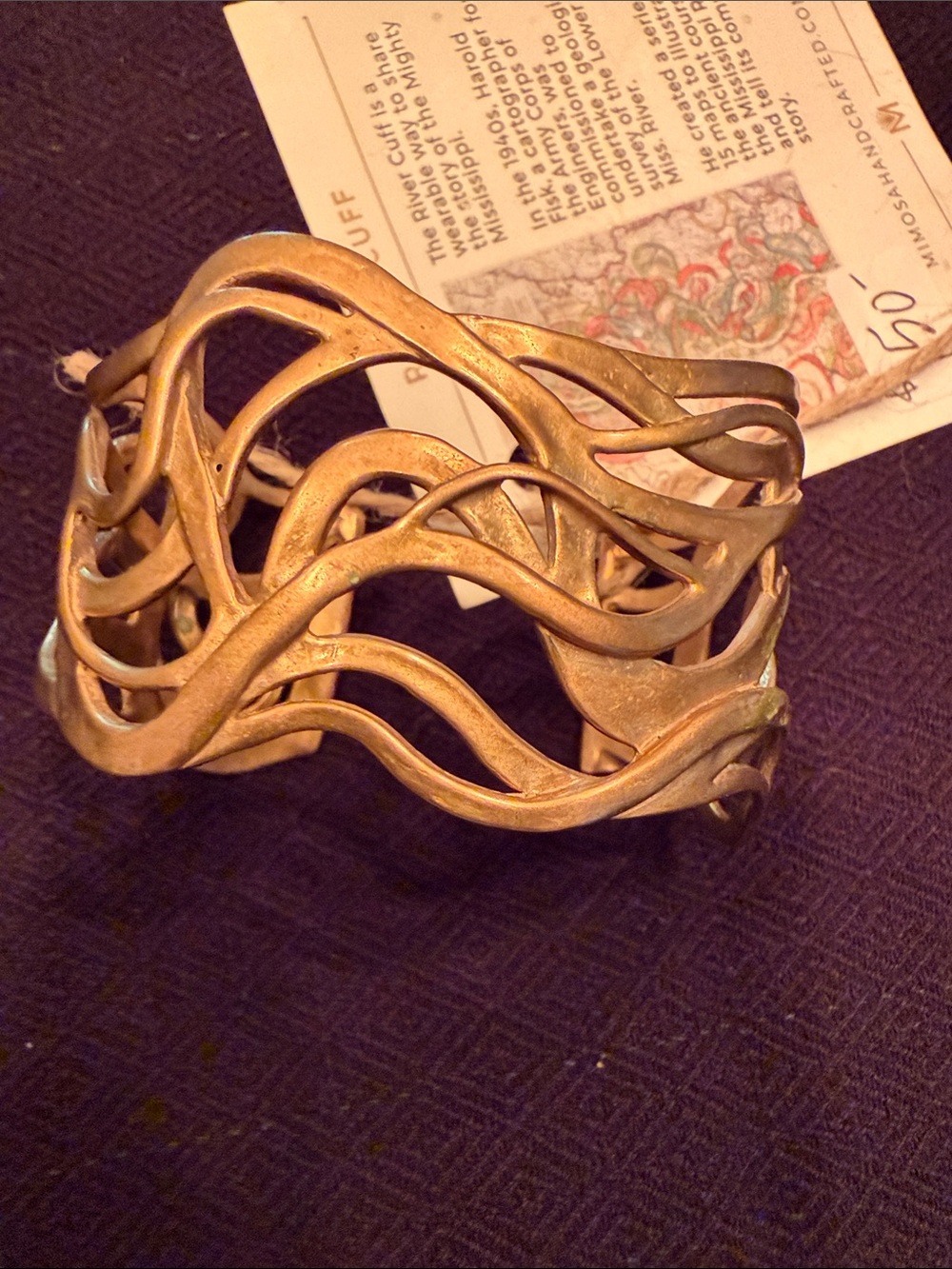 Bronze Wave Cuff Bracelet - Unbranded